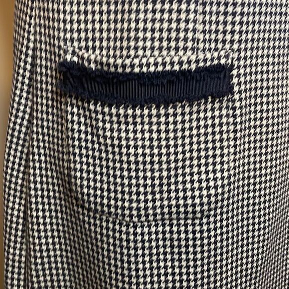 Talbots Houndstooth Sheath Dress Navy Blue and White Dress with pockets Size 6 - Picture 3 of 10